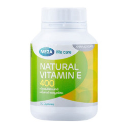 Natural Vitamin E 400 กระปุกเขียว (Mega) ขนาด 30cap Natural Vitamin E 400 กระปุกเขียว (Mega) ขนาด 30cap